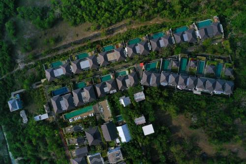 an overhead view of a group of houses at Moritz Palm Villa in Uluwatu
