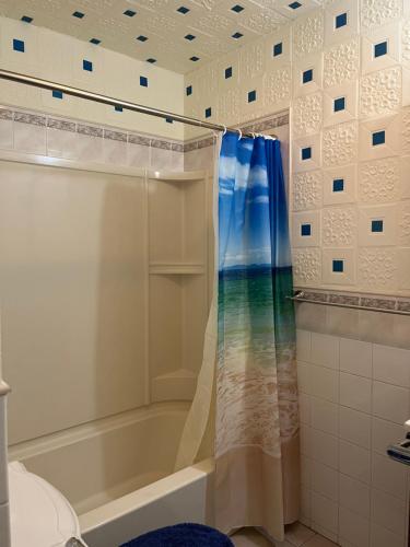 Ванная комната в Lovely three Bedroom Apartment near Jersey city and Newyork