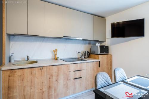 Virtuve vai virtuves zona naktsmītnē Long street suites
