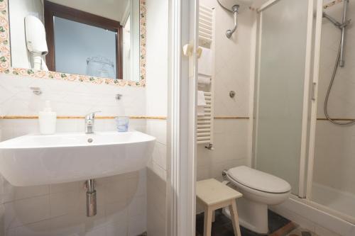 a bathroom with a sink and a toilet at Affittacamere Le camerine di Silvia 2 in Siena