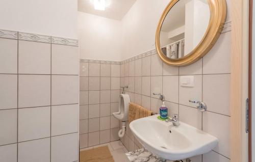 y baño con lavabo y espejo. en Apartman Aja, en Kaštelir
