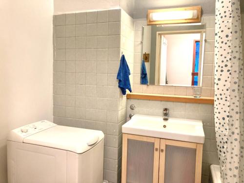 梅斯的住宿－F3 au cœur du centre de Metz，一间带水槽、卫生间和镜子的浴室