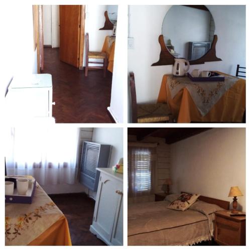 un collage de tres fotos de una habitación en Victoria en Esquel