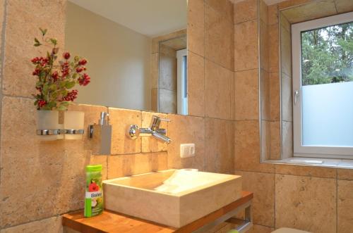 a bathroom with a sink and a mirror at Apartmenthouse "5 Seasons" - Zell am See in Zell am See