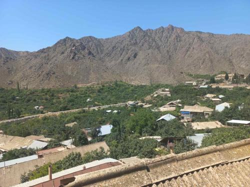 vista su un villaggio con montagne sullo sfondo di Gam guest house 1 a Meghri