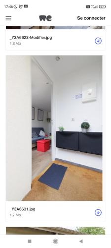 une capture d'écran d'une pièce avec une chambre et une pièce avec une porte dans l'établissement Guestready 5'RER C Paris - Orly 15 min, à Savigny-sur-Orge