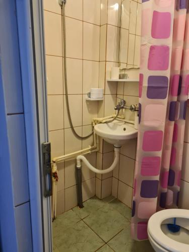 a bathroom with a sink and a toilet at OGADUGU in Bucharest