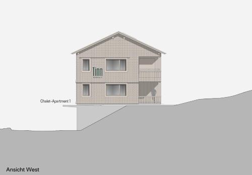 a drawing of a house with two different views at Tinn Naturchalet in Mittelberg