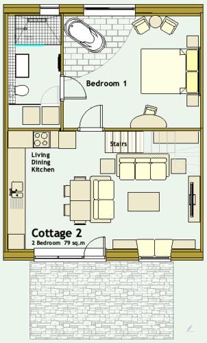 a floor plan of a house with at K2Cottages in Kilday