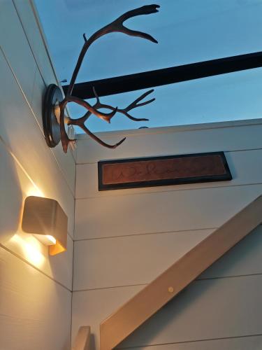 a light fixture on the ceiling of a room at Levi Secret Igloo Revontuli in Levi