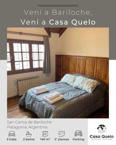 Un pat sau paturi într-o cameră la Casa Quelo