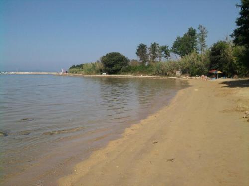 a sandy beach next to a body of water at Apartments Topić in Privlaka