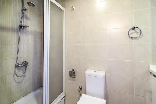 a bathroom with a toilet and a shower at Central in Istanbul