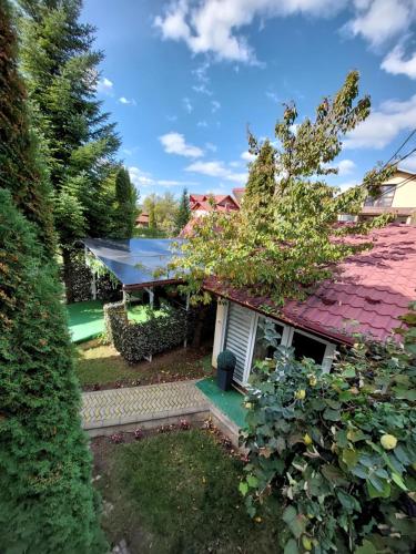 a view of a house with a roof at Pension Casablanca in Campina