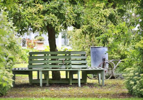 a park bench sitting in front of a tree at Garden View in Parham