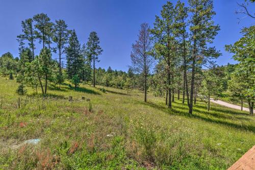 a grassy hill with trees and a road at Peaceful Alto Home with Deck about 12 Mi to Ski Apache! in Alto