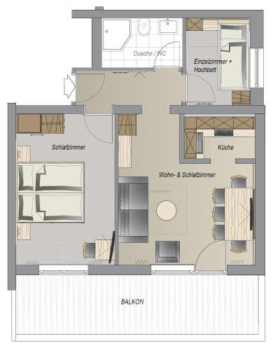 a floor plan of a house at Appartements Zirmhof in Vent