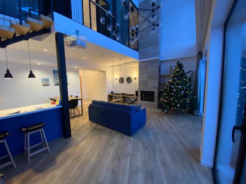Μια τηλεόραση ή/και κέντρο ψυχαγωγίας στο George Snow Apartments in New Gudauri - fireplace, 50m to Gondola lift