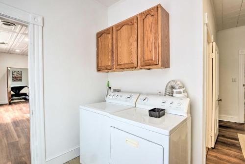 a laundry room with a washer and dryer at Charming Front Royal Retreat about 1 Mi to River! in Front Royal