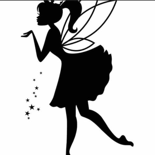 a silhouette of a fairy with wings and stars at Suite privée avec BALNEO (Jacuzzi ou baignoire). in Yvetot