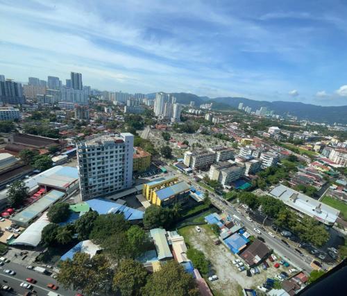 an aerial view of a city with tall buildings at New 2BR Georgetown Warm and Lovely Homestay 10pax-无敌美景两房民宿 Beacon Executive Suite in George Town