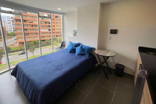 Cama o camas de una habitación en Apartamento Independiente Santa Bárbara Alta 404