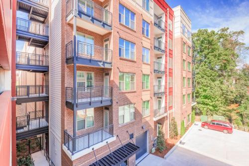 an overhead view of an apartment building with balconies at Modish and Spacious Apartments at The Exchange on Erwin in Durham, North Carolina in Durham