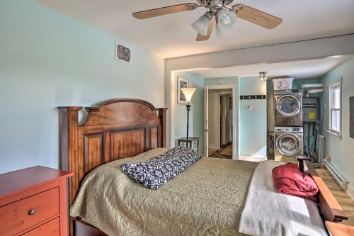 a bedroom with a bed and a ceiling fan at Jewett Gem with Charcoal Grill and Mountain Views in Jewett
