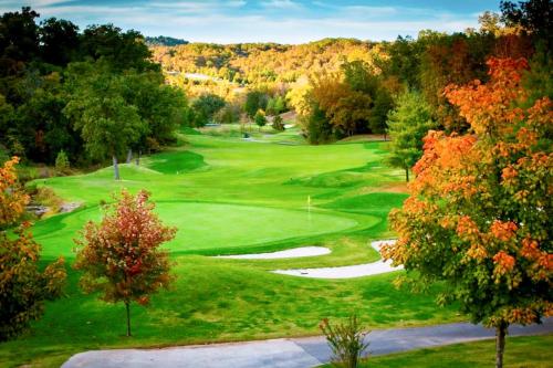 an aerial view of a golf course at Beautiful Branson in Branson West