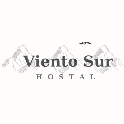 a black and white logo for a viera sun hos rental at Hostal Viento Sur in Coihaique
