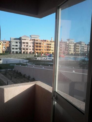 a view of a city from a window at Chalets in Porto Sharm in Sharm El Sheikh