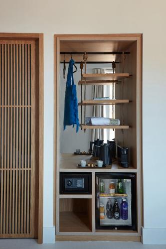 Cuisine ou kitchenette dans l'établissement Hôtel de La Plage