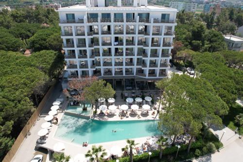 an aerial view of the hotel at Fllad Resort & SPA Durres in Golem