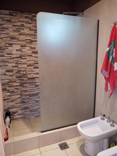 a bathroom with a shower stall and a toilet at Departamento Para Relax y Descanso in Ciudad Lujan de Cuyo