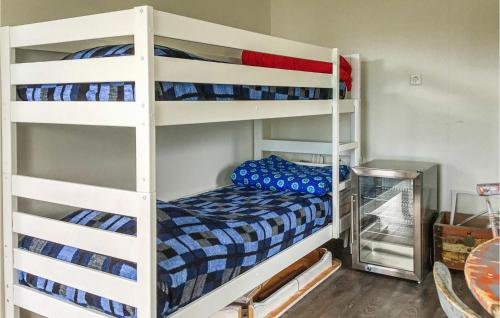 フディクスバルにあるGorgeous Home In Hudiksvall With Wifiの二段ベッド2組付きの二段ベッド付きの部屋