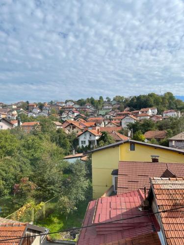 a view of a city with houses and roofs at Apartman Maki in Sarajevo