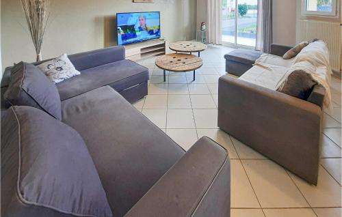 un salon avec deux canapés et une télévision dans l'établissement 4 Bedroom Amazing Home In Marzan, à Marzan