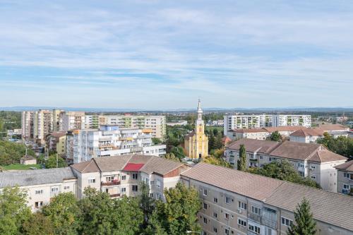 Una vista general de Oradea o una vista desde la ciudad tomada desde el departamento