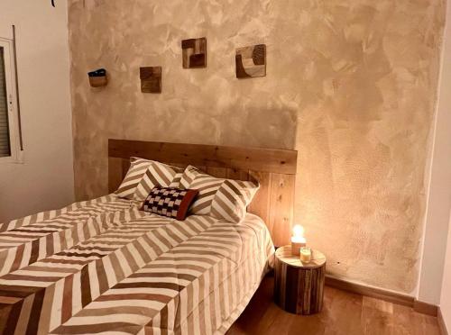 Cama o camas de una habitación en Casa rural en Burujón