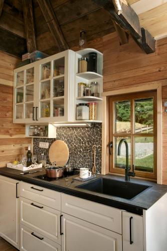 Kuchyň nebo kuchyňský kout v ubytování Tiny house AMBAR