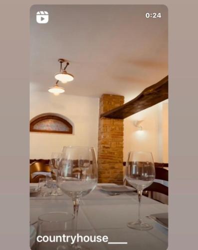 a group of wine glasses sitting on a table at Country House in Mercogliano