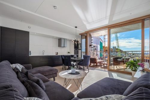 Un lugar para sentarse en Amazing luxury apartment on the waterfront! 73sqm