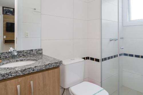 Koupelna v ubytování Lindo residencial no centro de Gramado