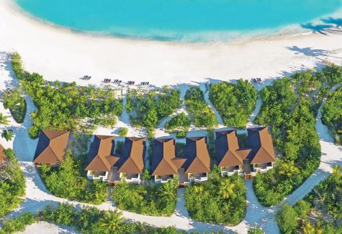an aerial view of a resort on the beach at VARU by Atmosphere - Premium All Inclusive with Free Transfers in North Male Atoll