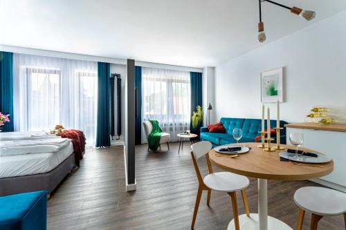 Ένα ή περισσότερα κρεβάτια σε δωμάτιο στο Apart House, Tylna 20