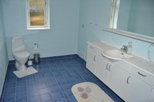 a bathroom with a toilet and a sink at Motel Lido in Bredebro