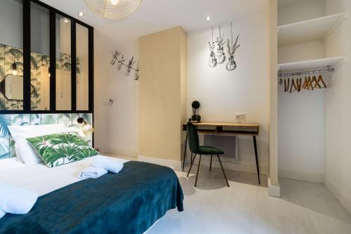 Postel nebo postele na pokoji v ubytování Chambre D'hôtes Chez Dom