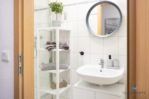 Koupelna v ubytování Appartement mit Netflix, Boxspringbett & Terrasse WE 17