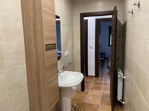 un bagno con lavandino e WC di Villa Emilia 2 a Ossa de Montiel