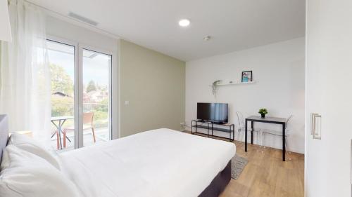 TV a/nebo společenská místnost v ubytování Lodges Hotel Morges